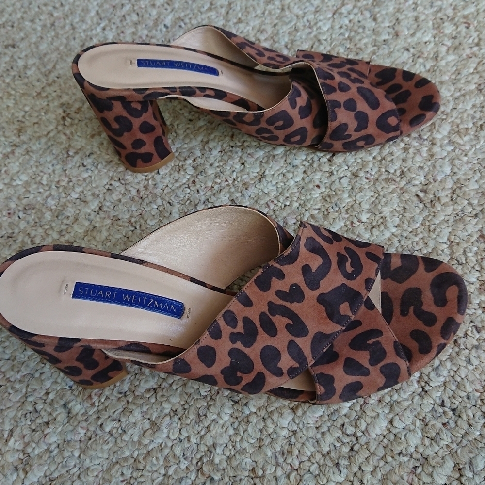 Stuart Weitzman Galene Cheetah-Print Sandals SIZE 8.5